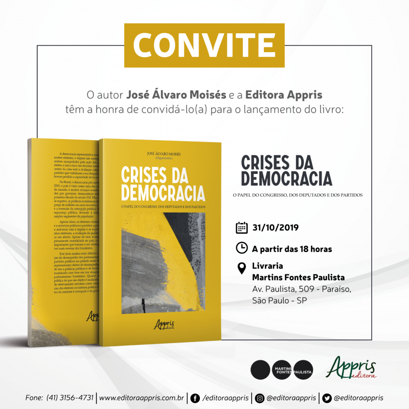 Lançamento do livro "Crises da Democracia".