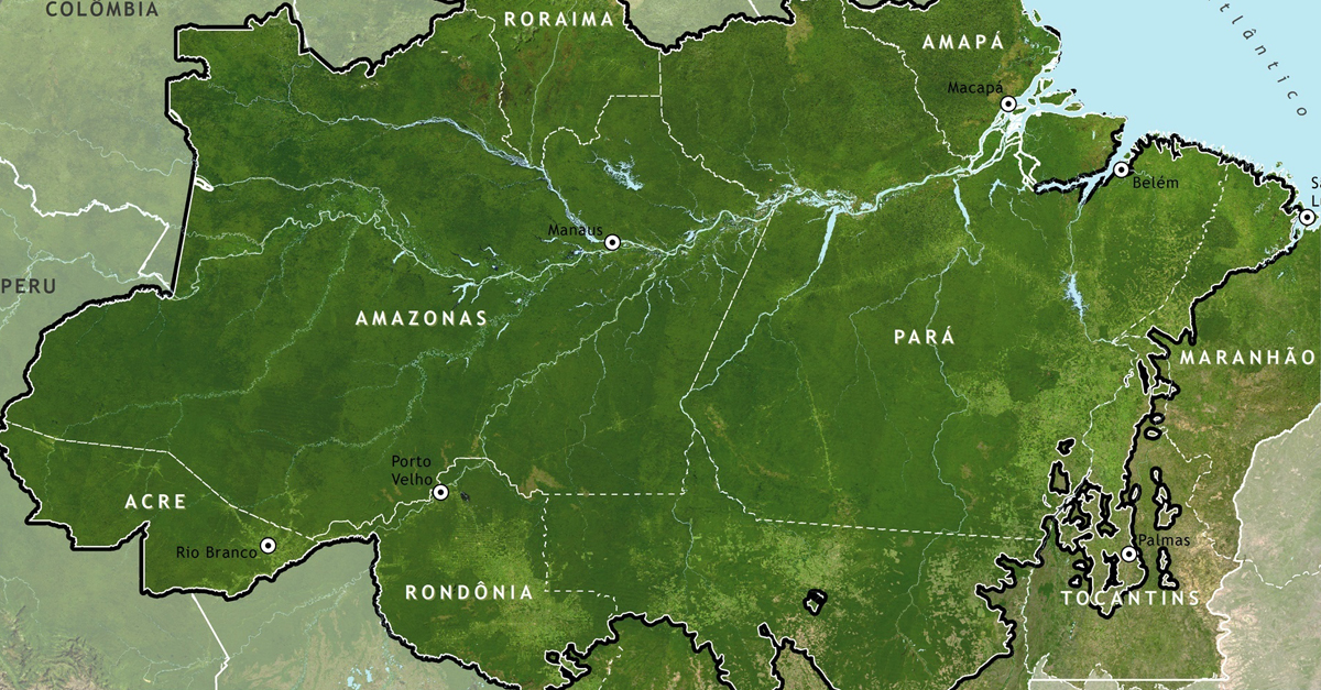 mapa da região norte da amazônia