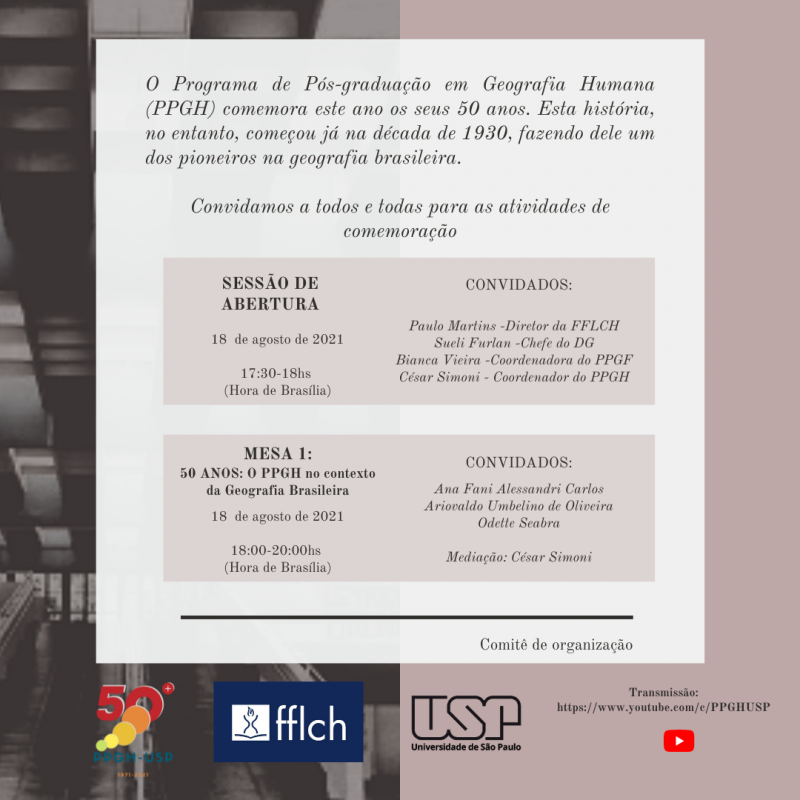 Sessão de abertura e Mesa 1: 18 de agosto de 2021