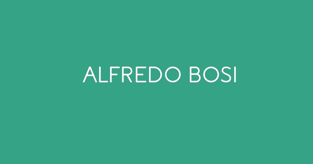 Alfredo Bosi escrito em cima de um fundo verde claro