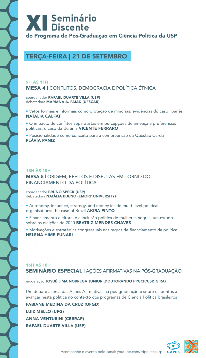 21 de setembro - programação