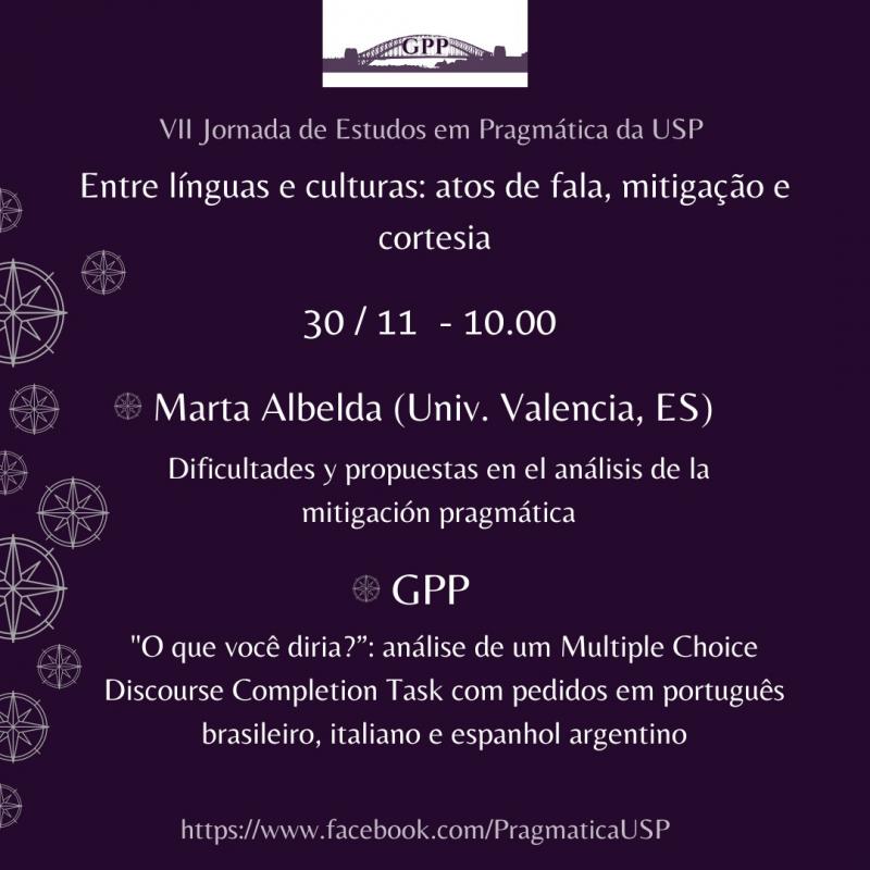 Dia 30/11 - Conferência profa. Marta Albelda (Univ. de Valencia) - em seguida, apresentação da pesquisa do GPP
